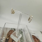 Double Hoop - CZ and Pearl 0309