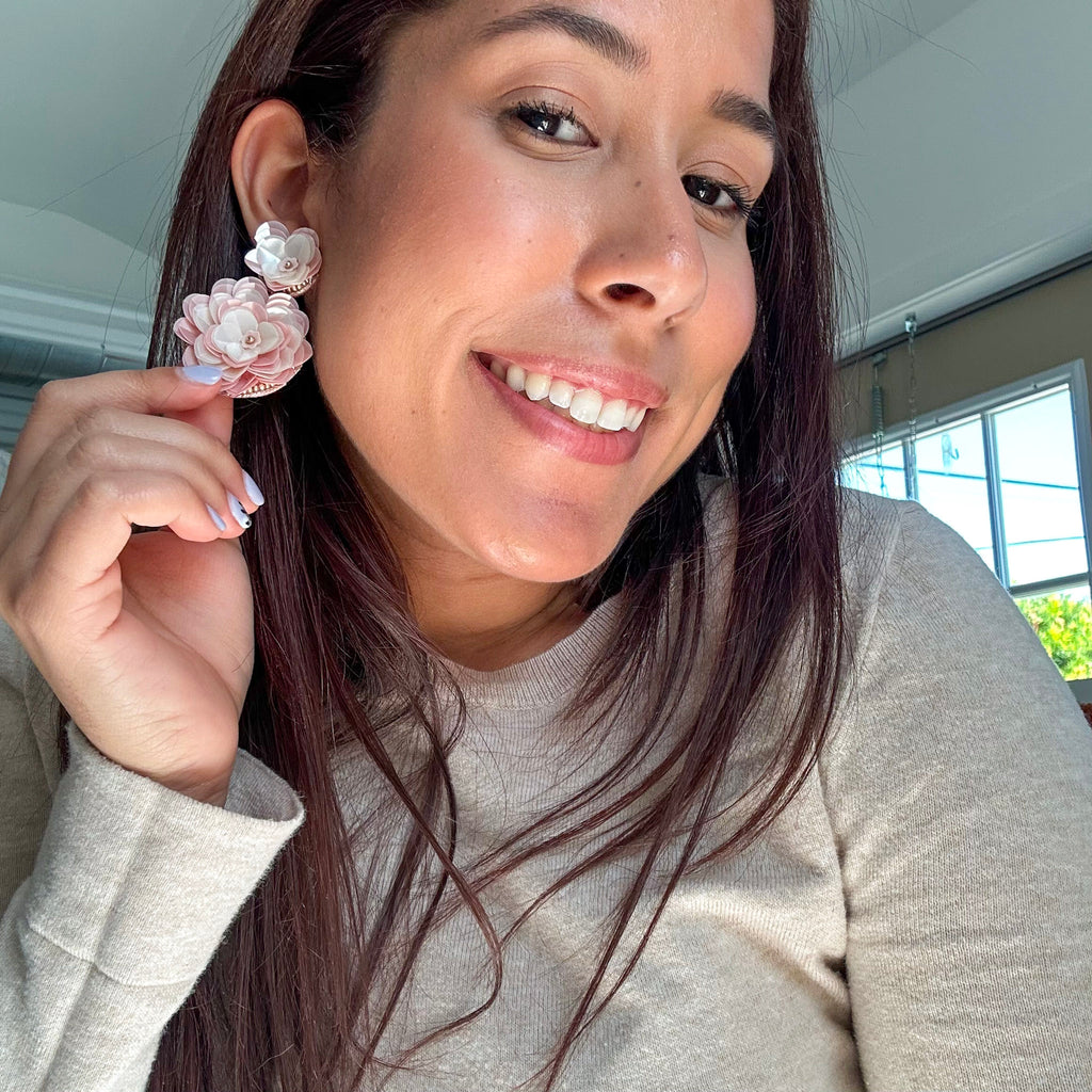 Sequined Flower Earrings