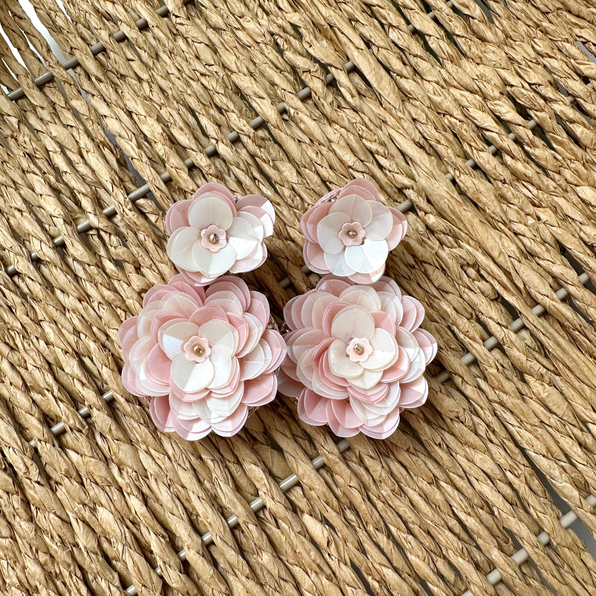 Sequined Flower Earrings