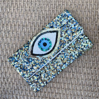 Sequined Evil Eye Clutch