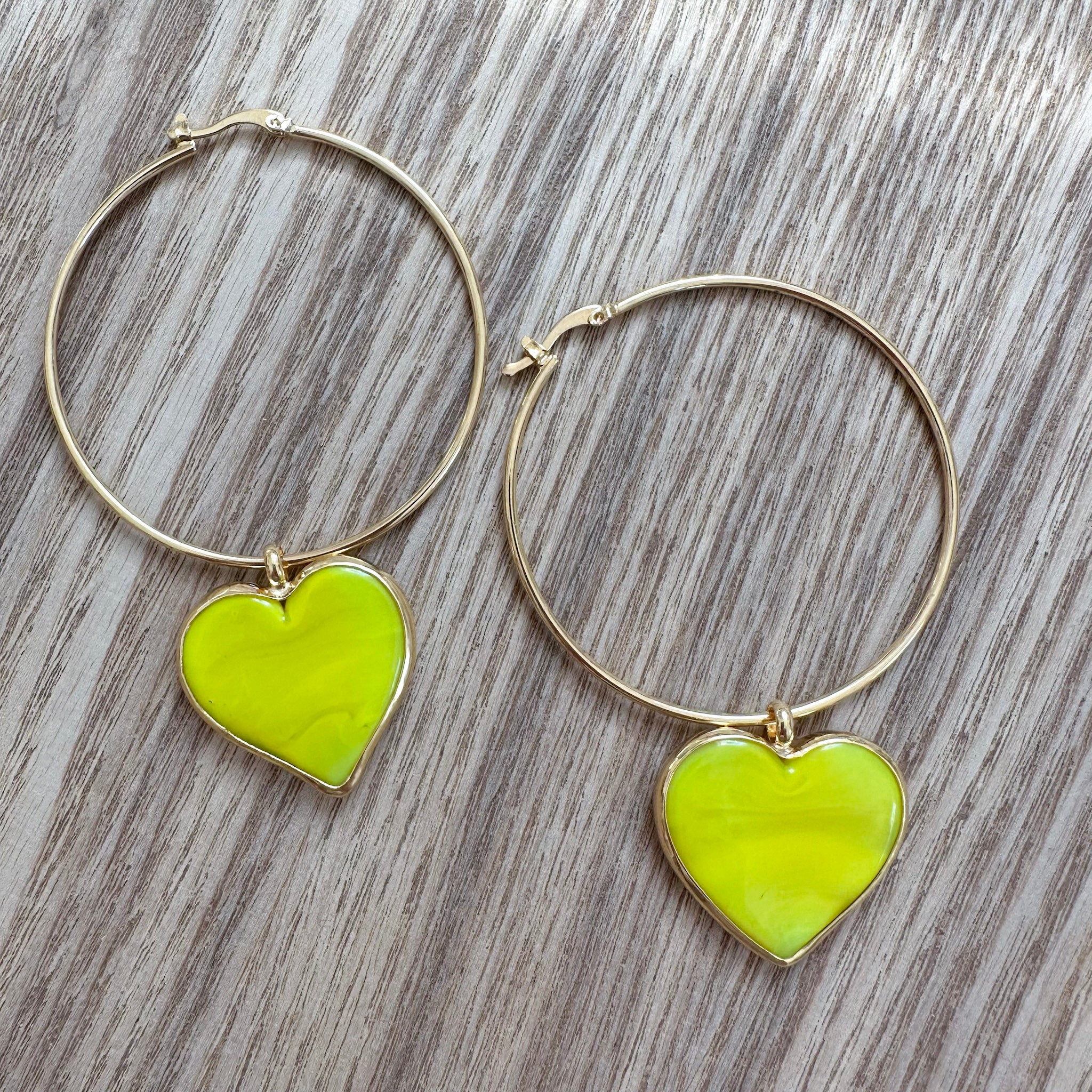 Glass Heart Hoops