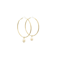 Simple Pearl Drop Hoop