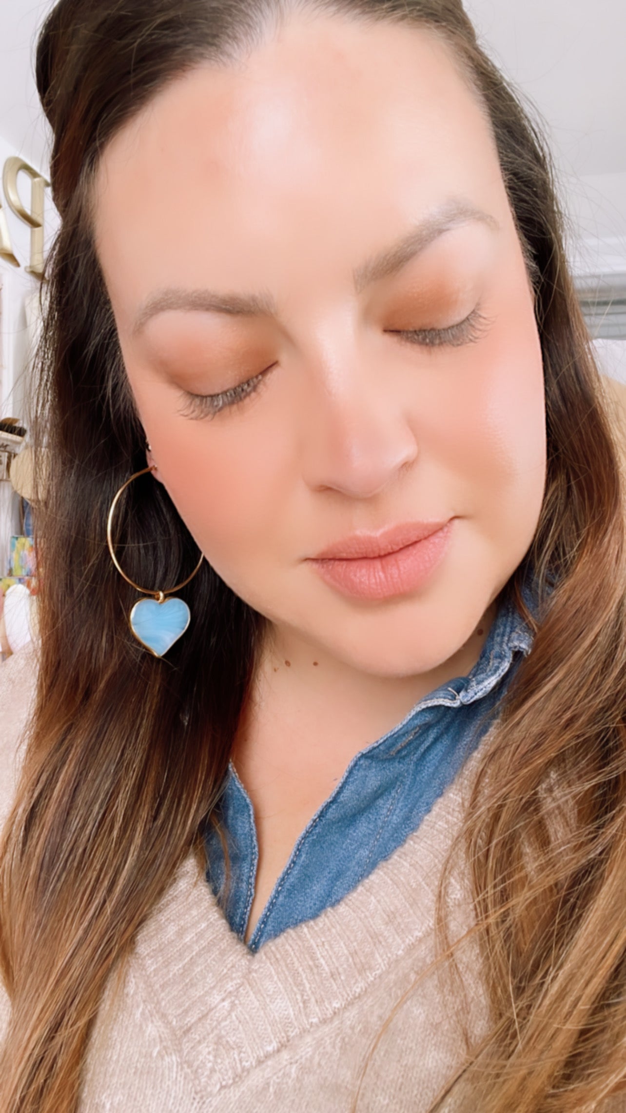 Glass Heart Hoops