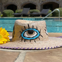 Hand Embroidered Hat - All Seeing Evil Eye