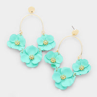 Triple Bloom Flower Earrings