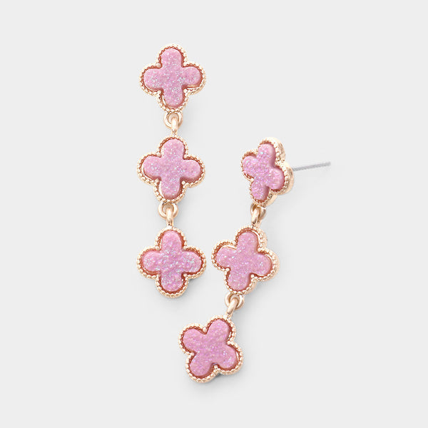 Triple Druzy Danglers