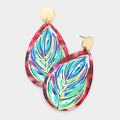 Hand Painted Acrylic Oval Palms