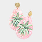 Hand Painted Acrylic Oval Palms
