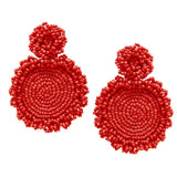 Double Round Beaded Earrings