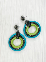 Leather Round Statement Earrings