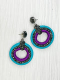Leather Round Statement Earrings
