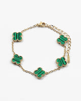 Green Onyx Clover Bracelet