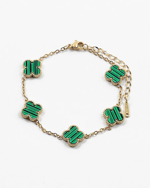 Green Onyx Clover Bracelet – Palmina